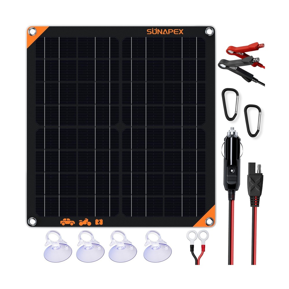 20W Solar Car Battery Trickle Charger & Maintainer, 12V Waterproof Solar Pane…