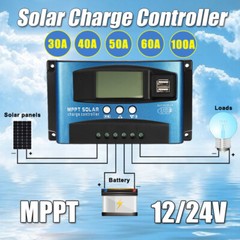 For MPPT Solar Charge Controller Solar Panel Regulator Battery 30A-100A