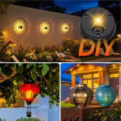 4 Pack Solar Lights Replacement Top, 3.23 Inch Panel for Lantern Black