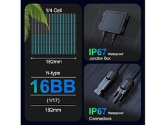 ACOPOWER 200W N-Type 24V Bifacial Solar Panel