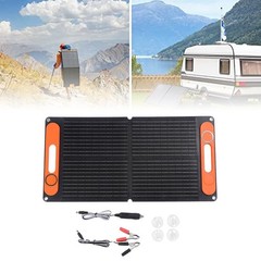 Portable 80W Foldable Solar Panel Kit 12V Dual USB Battery Charge System