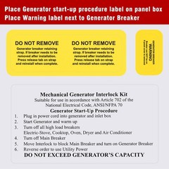 Generator Interlock Kit Compatible with Siemens or Murray 200 Amp Panel, 1 1/…