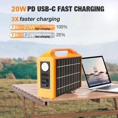JSDsolar 100W Portable Power Station LiFePO4 Solar Generator AC 110V/220V UPS