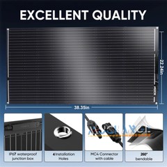 100W 200W 400W Flexible Solar Panel Kit for Sunshed RV Battery Charge Boating