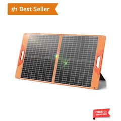 60W Portable Solar Panel Charger, 23.5% High Efficiency Foldable Solar Panels…