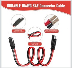 LOT OF 4 SAE Extension Cable 10AWG Quick Disconnect Wire Harness with SAE Adapte