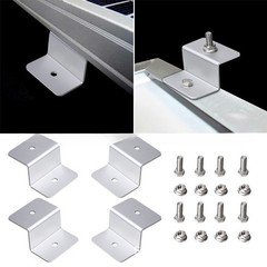 4 Pc Outdoor Installation Z Mounting Bracket Solar Panel Support for