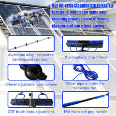 Solar Panel Cleaning Kit with 20FT Extension Pole and Soap Dispenser, 5-Year War