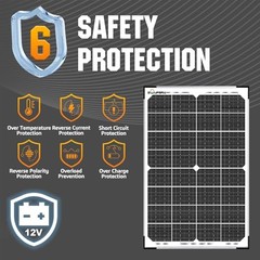 30W 12V Solar Battery Charger Maintainer Kit with MPPT Waterproof Controller