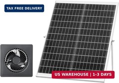 VEVOR Solar Powered Fan, 25W Solar Panel with 220 CFM Airflow, Adjustable Panel