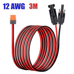 12AWG XT60i Female to Solar Connector Extension Cable for Solar Generator 10ft