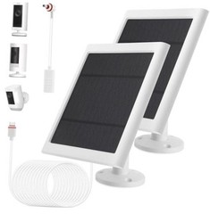 IP65 Solar Panel Outdoor for Ring Cameras () Spotlight Cam Plus/Pro White 2P