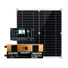 10000W Power Inverter Solar Generator With 300W Solar Panel Home Complete Set8yH