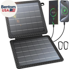 10W Portable Solar Charger(5V/2A Max), Small Foldable Solar Panel with USB-C USB