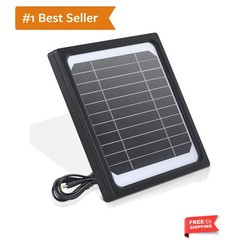 5W 12V Solar Panel for Trail Camera with 5200mAh Rechargeable Battery – Wate…