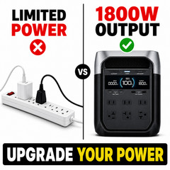 Portable Power Station Delta 3 Classic, 1024Wh Lifepo4 Battery, 1800W AC/100W US