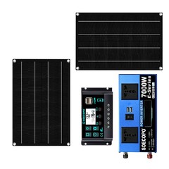 7000W Solar Bundle: 12V24V to 110V/220V Inverter + 2pcs High-Efficiency Solar