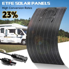 200W ETFE Flexible Solar Panel 12V Monocrystalline RV Boat Camping Waterproof