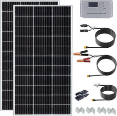 200 Watt 12Volt/24Volt Solar Panel Starter Kit 2PCS 105W Monocrystalline Module