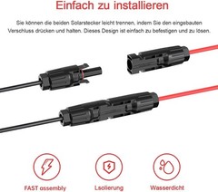 12AWG XT60 to Solar Connector Extension Cable Charging for Power Station RV