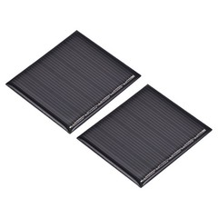 2Pcs 2.5V 0.2W 80mA Mini Polycrystalline Solar Panel 1.9×1.7″/48.5×42.5mm