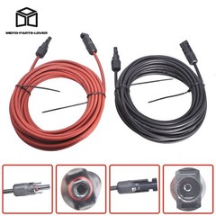 20ft Black+Red Solar Panel Extension Cable Wire Connector 1 Pair 4mm²/12AWG New