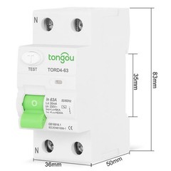 Versatile Type AC Circuit Breaker 2P 63A 30mA for Industrial and Commercial Use