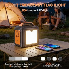 SBAOH 296Wh Portable Power Station Solar Generator for Outdoor Orange