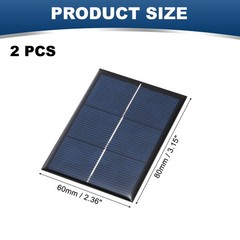 2pcs mini solar panels 1.5V 0.45W 300mA, for photovoltaic cells