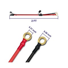 10AWG 2FT Charger Cable, SAE to O Ring Terminal Quick Disconnect Harness, 2 P…