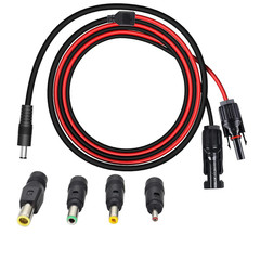 Solar Panel Adapter Cable – MC-4 to DC with Multiple Connector Tips (5.5Mm X 2.1