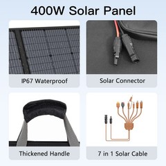 Portable Solar Panels 400 watt for Ecoflow DELTA Pro 3 Jackery Explorer 2000