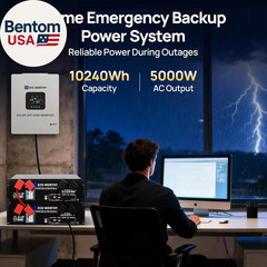 10240Wh LiFePO4 Home Backup Power Station 5000W Inverter WiFi Bluetooth