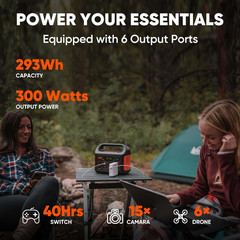 Portable Power Station Explorer 300, 292Wh Backup Lifepo4 Battery, Solar Generat