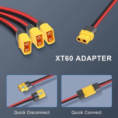 XT60 Splitter Extension Cable 1 Female to 3 Male Connector Adapter,12AWG XT60 Po