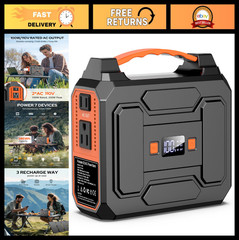 Portable Power Station 146Wh 100W Solar Generator AC Outlet Charger for Camping