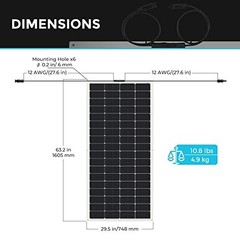 Renogy 200W 12V Flexible Solar Panel for RV, Marine, Boat, Camping