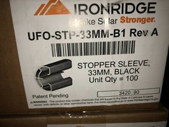 Lot of 100 IronRidge 33 MM Stopper Sleeves UFO-STP-33MM-B1 REV A