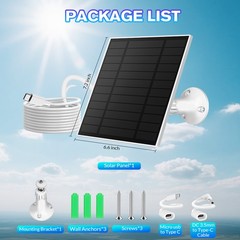 1-4X Solar Panel Type-C Port 5W 5V Outdoor Charger for Security Camera CCTV Cam