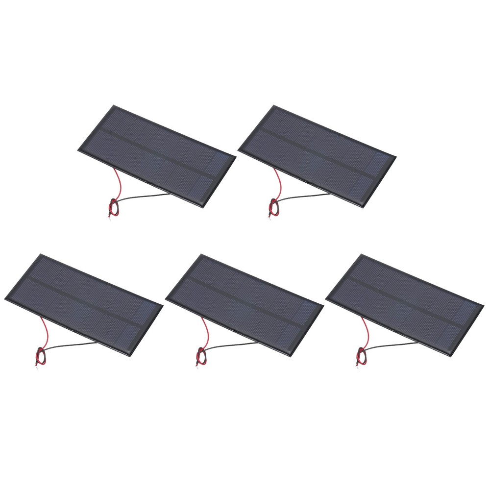 5pcs Mini Solar Panels 5V 1W 200mA for Cell with 130x60mm Cable