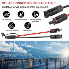 Solar Panel to SAE Adapter Cable – 6FT 10AWG Solar Extension Cable for RV Sol…