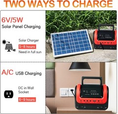 Lightweight Camping Power Station Solar Generator with Multiple USB/DC Outputs