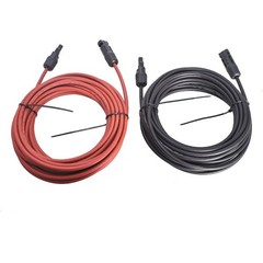 Black and Red Solar Panel Extension Cable Wire Connector 12/10 AWG 1 pair