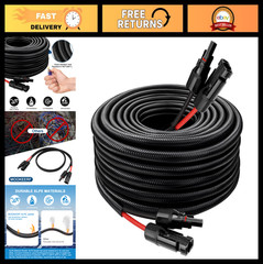 20FT 10AWG Solar Panel Extension Cable – Waterproof Connectors, PV Wire for RV,