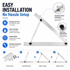 41″ Adjustable Solar Panel Mounting Brackets – Aluminum Stand for RV, Boat, Off-