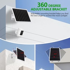 8W Solar Panel for Security Camera, 5V Charger, IP65 Waterproof – Compatible