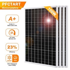 PFCTART 400W Solar Panel 100W 12V Monocrystalline Off Grid Roof RV Outdoor Home