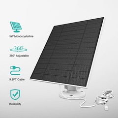 Solar Panel for Eufy Camera, 5W Solar Panel Compatible with Eufycam 3/3C/2/2 …