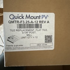Quick Mount PV QMTR-F3.25-A-12 Flat Tile Replacement Mount w/ 3-1/4-inch Post 12