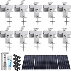 Solar Panel Mounting Brackets Kit 10Pcs Solar Roof Mount Kit for 1-4 Pieces, …